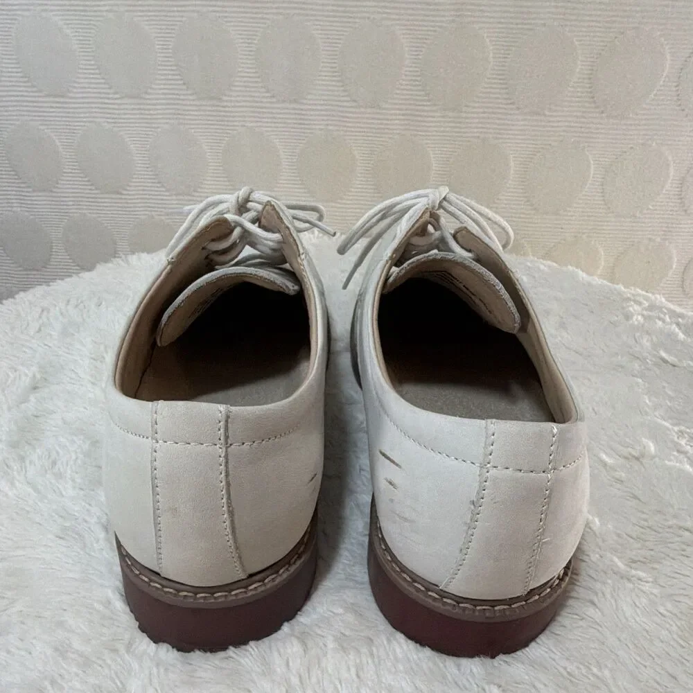 G.H. Bass Pasadena Buck Shoes Men’s 10.5 White Nubuck Red Sole Derby